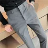 Bi broderi affärsklänning byxor män mode casual office social kostym byxor bröllop brudgum byxor pantalon homme classique