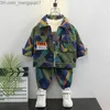 Clothing Sets 2-11 year old teenage boy clothing set casual denim two-piece set boy denim jacket+pants two-piece set children's clothing Z230717