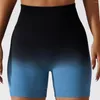 Leggings pour femmes été dégradé sans couture Shorts de Yoga respirant serré sport taille haute élastique hanche ascenseur Fitness pantalon