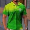 Men's Polos Polo Shirt 3d Brazil Flag Printed High-Quality Clothing Summer Casual Short Sleeved Loose Oversized Blouse