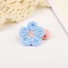 Anneaux de fleurs au crochet anneaux floraux doux colorés pour enfants filles fleurs à tricoter bagues enfants cadeau décor accessoires