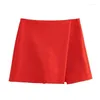 Rokken Veelzijdige Asymmetrische Hoge Taille Rok Shorts Vrouwen Effen Kleur Zijrits Mini Skrits 2023 Zomer Fahsion Vrouwelijke Streetwear