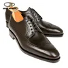 Parti En İyi Düğün Derby Man Dress Saviano Ayakkabı Gerçek Deri El Yapımı Resmi Brogue Erkek Ayakkabı Orijinal 234 S