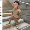 Clothing Sets 2023 New Winter Children's Boys' and Girls' Clothing 2 pieces of Sportswear suit solid top+elastic jogging shorts Skin-tight garment Z230717
