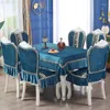 Table Cloth European Style Velvet Anti-Slip Chair Cover Thicken Soft Cushion Tablecloths Living Room Decor