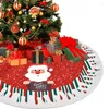 Juldekorationer 78 cm träd kjol prydnad jultomten tryckt basskyddsmatta för botten tyg xmas navidad år festdekor