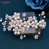 TOPQUEEN HP05 perle peigne à cheveux accessoires pour femmes mariage chapeaux à la main cristal mariée pince à cheveux mariée diadème coiffure L230704