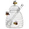Opslagflessen Honingpot Glazen dispenser Transparante roerkeukenfles voor bruiloft