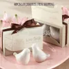 Whole-40pcs Lot20Boxes Love Birds Ceramiczne sól i pieprz Shaker Wedding Favours dla najtańszego prezentu ślubnego 243a