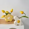 装飾的なオブジェクト図形モランディカラー花瓶北欧装飾セラミックハンドメイド製品モダンルーム装飾カウンタートップアクセサリー230717