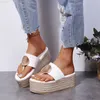 Slippers Women 2023 Summer New Flat Wedges Sandals Slippers Female Casual Platform Flip Flops Fashion Comfortable Outdoor Beach Slides L230717