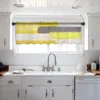 Kurtyna malarstwo olejne Streszczenie geometryczne żółte zasłony kuchenne Tiulle Sheer krótka sypialnia salon wystrój domu Drapy Drapes