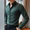 Men's Dress Shirts Fashion Lapel Button Solid Color All-match Shirt Clothing 2023 Autumn Oversized Casual Tops Long Sleeve Korean