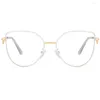 Okulary przeciwsłoneczne Swanwick Retro Cat Eye Ramka przeciw niebieskie lekkie szklanki Kobiety metalowe optyczne obiektyw okulary zielone fioletowe złoto styl mody Kobieta