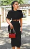 Women's Two Piece Pants CM.YAYA Street Women Solid Tie Hem Mini T-shirt and Midi Ruched Skirt Matching Two 2 Piece Set Outfits 2022 Summer New Dress J230717