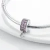 Pierres précieuses en vrac fermoir en argent 925 Sterling CZ pavé Clip breloques marguerite perles bouchon ajustement Original Bracelet bijoux 1