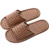 Kapty rattan domowy lniana dla kobiet mężczyzn Summer Wisteria Wistoven Cooling Floor Slajdes Unisex sypialnia buty Mujer Zapatilla 2306715