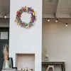 Guirlande de fleurs artificielles décoratives pour porte d'entrée - Couronnes extérieures papillons et R sec