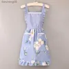 Cotton Canvas Apron Kitchen Household Small Fresh Female Fashion Wear-resistant Waist Breathable Anti-fouling Women's Overalls L230620