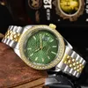 Um original 1 a 1 relógios masculinos ro-lxx das principais marcas relógio de quartzo estilo quente diário anel de diamante pulseira de aço com caixa de presente