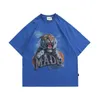 Herr t -skjortor madeextreme vintage tiger tryck kortärmad skjorta män tvättade retro hiphop grafik kvinnor 7957