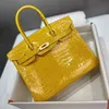 Luxurys Handbag Platinum Leather Nile Crocodile Skin Womens Bag Pure Cousue BK25 BAG 30H peut être haut de gamme privé