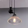 Lampes suspendues JW Loft Vintage Lumières Fer Poulie Lumière Industriel Rétro Éclairage Lampe En Verre Maison Déco Luminaire