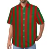 Freizeithemden für Herren, vertikal gestreift, bedruckt, rot und grün, Urlaubshemd, Hawaii-Vintage-Blusen, Herren, grafisch, Übergröße