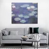 Canvas Art Impressionist Pink Water Lilies Claude Monet Landscape målning handgjorda romantiska heminredning