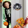 Decorative Flowers 1 Pc Halloween Wreath Door Hangings Bow Tie Crow Decoration Simulated Vine Spooky Atmosphere Ideal For Parties