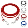 Colliers pour chiens 3m 5m 10m laisse de câble d'attache pour chiens Camping en plein air pique-niques fil pour animaux de compagnie plomb anti-morsure rouge blanc noir bleu