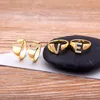 Wedding Rings Fashion Chunky Wide Hollow A-Z Letter Gold Color Adjustable Opening Ring Initials Name Alphabet Female Party Jewelry