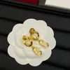 Einfache Damen-Ohrringe, schicker Charme, goldene Ohrringe, Ohrhänger, Designer-stilvoller Schmuck, Vintage-Hohlschmuck, Kopfschmuck, mit Box-Paket