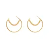 Boucles d'oreilles créoles conception européenne chaîne métal cercle bijoux de mode coréenne pour femme filles fête accessoires simples en gros