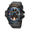 Horloges Mark Fairwhale Herenhorloge Elektronisch uurwerk Polshorloge Timer Dubbel display Multifunctionele waterdichte horloges voor heren 4350