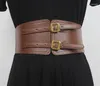 Belts Women's Runway Fashion Elastic PU Leather Cummerbunds Female Dress Corsets Waistband Decoration Wide Belt R105