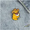 Alfileres Broches Gato divertido Esmalte Alfileres Vaquero Gordo Insignias Pin de solapa Bolsa de ropa Animal de dibujos animados Joyas Regalos para niños Amigos Drop Deliv Dhplq