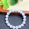 Bangle Natural White Jade Bransoletka kwadratowy koralik kryształowy leczenie kamień mody biżuterii