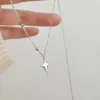 Chains Fashion Four-Pointed Star Necklace For Women Y2K Cross Pendant Necklaces Party Wedding Jewelry 2023 Trend Accessories