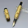 Luxury Jinhao Pen för Golden Double Dragon Embonsment Classic Fountain Pen med Business Office Supplies Writing Smooth Brand Ink 245f