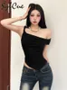 Women's T Shirts Sylcue Solid Color Simple Tight Sexy All-match Casual Youth Bright Confident Summer Travel Cool Camisole Vest