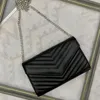 Bolso de diseñador para mujer bolso bandolera bolso de hombro moda bolsos de cuero genuino billetera de cadena bolso de tarjeta negro bolso de solapa de mujer cadena de plata dorada bolso de teléfono con letra Y