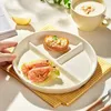 Plattor Dividing Plate Ceramic Dish Three Fat Loss Breakfast Platos Simple Creative Horizonal Table Seary
