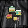 Stift broscher söt tecknad radio emaljstift Colorf Vintage Player Hine Badge Brooch Clothes Denim Bag Lapel Pin Jewelry Gift For F DH0BJ