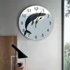 Wall Clocks Whale Underwater Cloud Sky Clock Large Modern Kitchen Dinning Round Bedroom Silent Hanging Watch