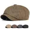 قبعات Newsboy أزياء مخطط كاب كاب القطن الذروة مثمن القبعة خمر Berets casual bisor Gatsby Flat Ivy Hat HKD230718