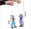 New 7 Style 25cm Funny Party Favor Vintage Colorful Pull String Puppet Clown Wooden Marionette Handcraft Joint Activity Doll Kids Children Gifts Wholesale