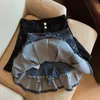 Skirts Summer Women Party Denim Vintage Pleated Chic Cozy Slim Pure Schoolgirls Clothing High Waist Lovely Mini Faldas Ulzzang 230718