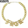 Acryl Spiegel Goud Letter Chokers Kettingen voor Vrouwen Trendy Sieraden Link Chain HipHop Ketting Meisje Cool Accessories213M