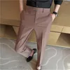 Costumes pour hommes Slim Fit Tapered Dress Pants Abricot Pearlescent Texture Business Casual Suit Pantalon